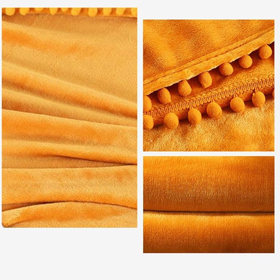 Flannel Blankets with Pom-Pom Flannel Blankets with Pom-Pom