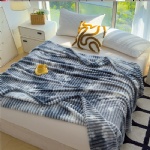 Striped flannel printed blanket