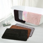 Rabbit fur striped bathroom mat