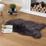 Long hair Rabbit fur shaped rug with suede backing